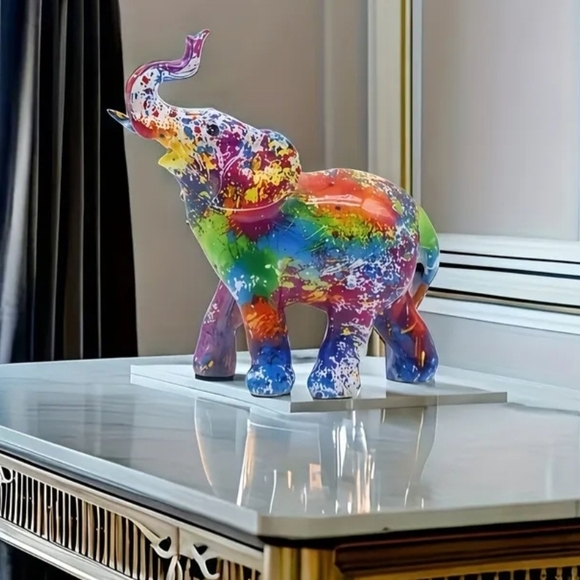 Colorful Elephant Art Sculpture - Picture 4 of 4